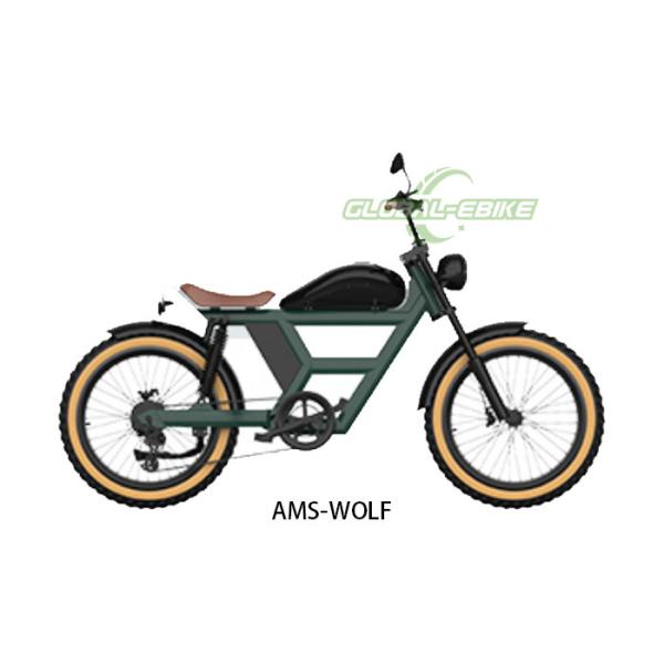 Green Classic Looking Electric Bike , Aluminum Alloy Retro Electric Bicycle