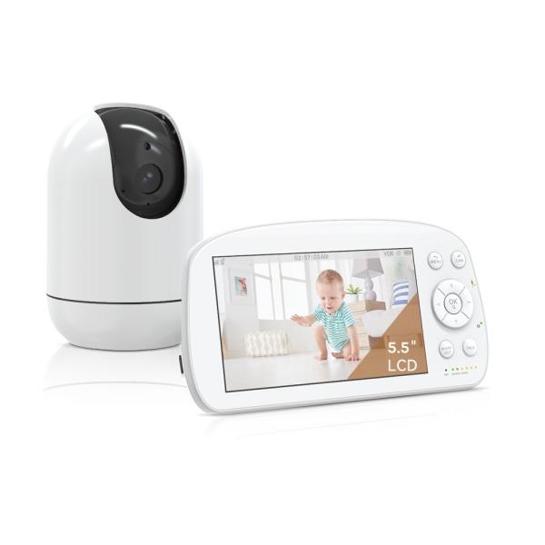 5.5 Inch Large Video Screen Baby Monitor With Two Way Audio  Smart Baby Monitor With Camera