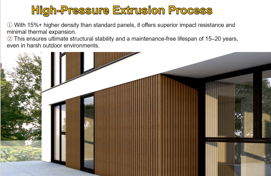219*26mm Durable Exterior WPC Wall Panels With Extreme Temperature Tolerance