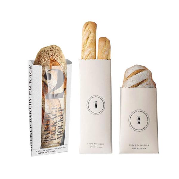 Disposable Coffee Shop Baguette Takeaway Kraft Paper Food Bags With Window