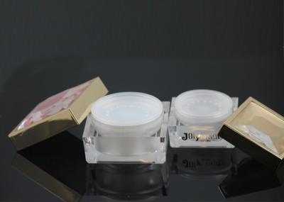 Capacity 50 ml Plastic Cream Jars  White gold with a red border