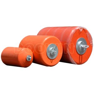 Cylindrical Offshore Mooring Buoy Orange With Polyurethane Skin