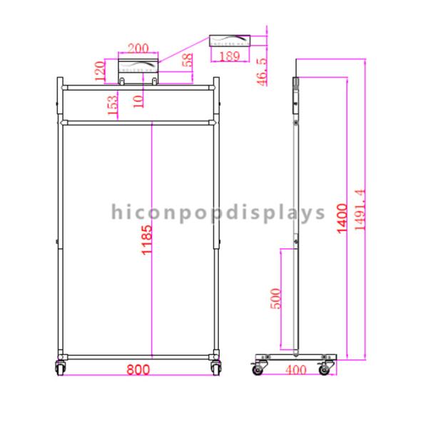 Custom Hair Salon Shop Fitting Metal Hair Extension Display Rack Freestanding