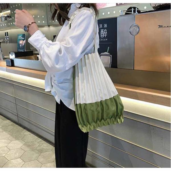 Pleated Recycled Shopping Bag Carrier Solid Color AZO Free Logo Monogram All Season