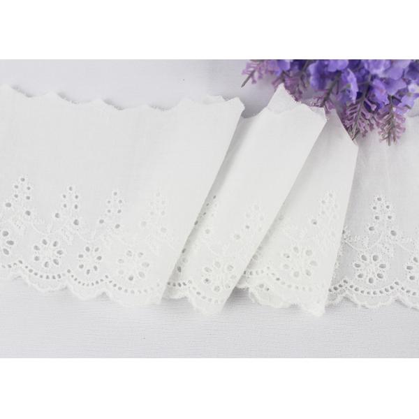 Расстворимой в воде край шнурка вышивки хлопка Скаллопед отделкой для платья ребенка лета