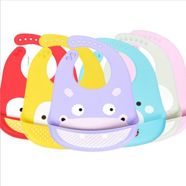 Safe Silicone Baby Bibs Water Resistant With Food Catcher Customer Size