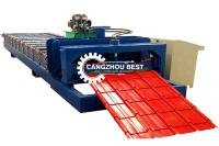 Energía hidráulica 5.5kw PLC Control Box Step Roof Tile& Máquina de formación de azulejos acristalados