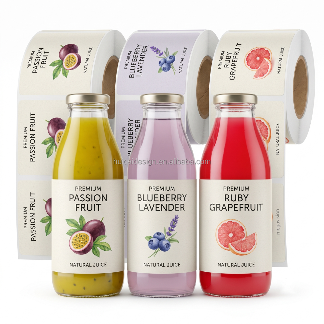 Custom Printing Logo Waterproof Food Sticker Jar Glass Plastic Bottle Label Round Rectangular clear Packaging Label