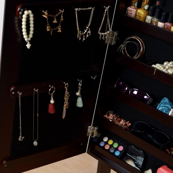 La garde-robe peignant le Cabinet en bois KD de bijoux de miroir de forces de défense principale structurent le style européen