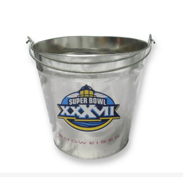 Gift / Food Packaging Small Galvenized Metal Tin Bucket With Handle