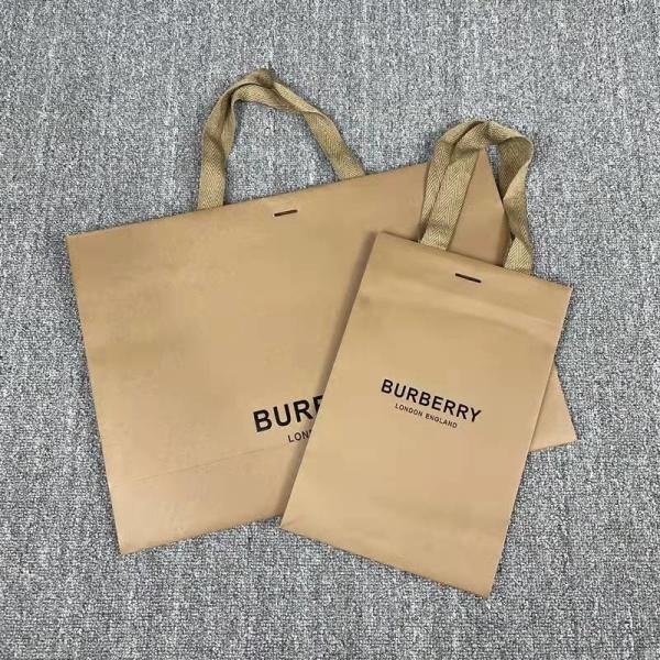 200pcs To 500pcs Gold Stamping Clothing Paper Bags Ribbon Handles Kraft Shopping Bags