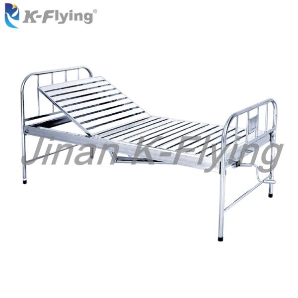 Metal Stainless Steel Single Crank Folding Manual Medical Bed for Hospital