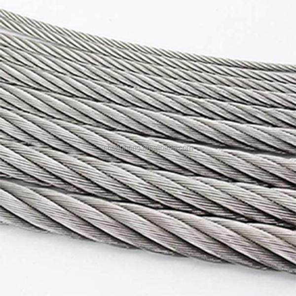 Cable d'aéronef en acier inoxydable T316 7x7 câbles en acier pour système de garde-corps de pont 7 * 7 1/8 Diamètre de câble en fil de fer 1/4 pouce