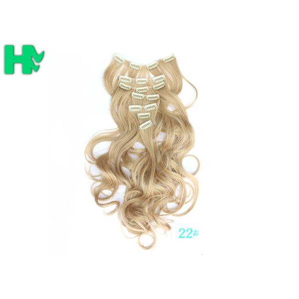 Blonde 16 Inches Synthetic Clip In Hair Extensions High Temperature Fiber