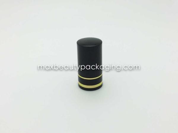 N1077 glossy black injection nail polish cap with hot stamping print nail polish packaging uv coating color available