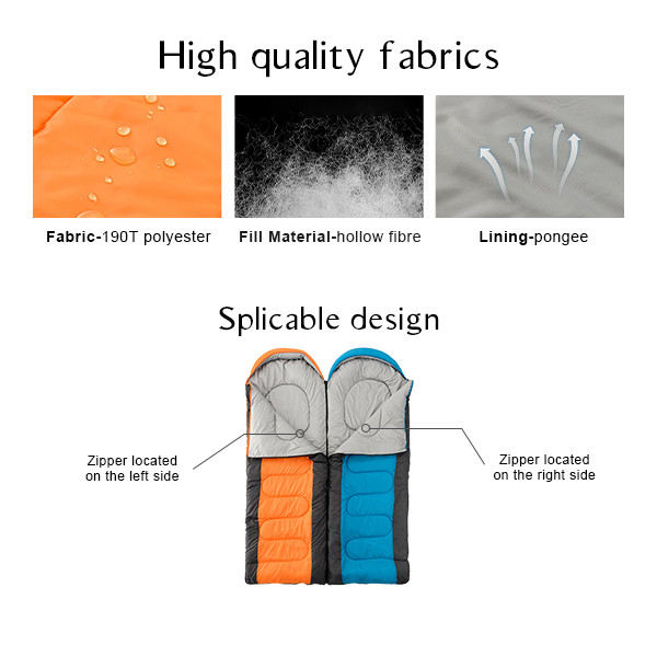 1 Человек Кампинг спальные мешки Оранжевый прямоугольный рюкзак спальный мешок