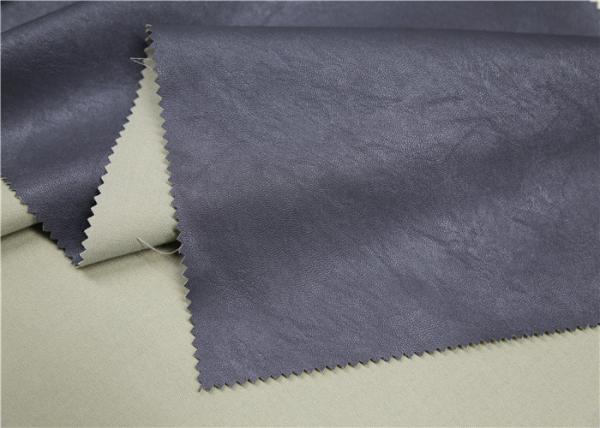 Custom Premium PU Leather , 0.55 Mm Grey Faux Leather Fabric High Elasticity