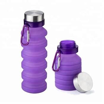 Garrafa de água dobrável do silicone da marca própria 19.5oz