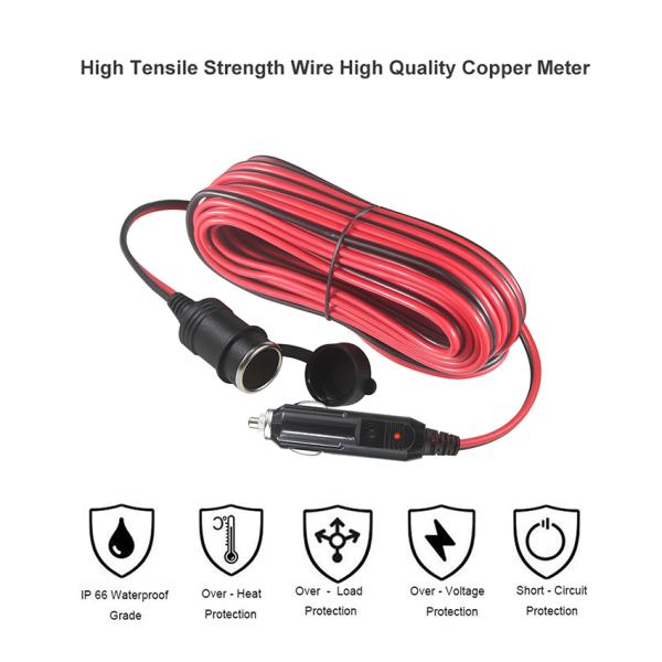 Сигаретный зажигалка для автомобилей Мужчина к женщине Кабель солнечной энергии 0,5 м-5 м длина