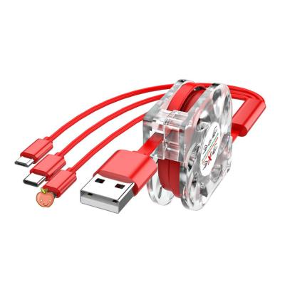 Iphone mobile 3 In 1 Retractable Charging Cable Charger Cord Custom Made USB Cables
