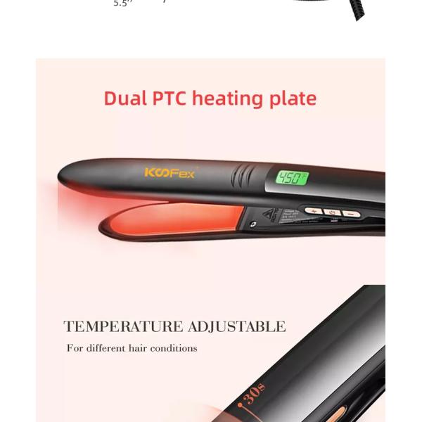 2 в 1 раскручивателя волос утюга подогревателя PTC дисплее LCD температуры плоского Multi