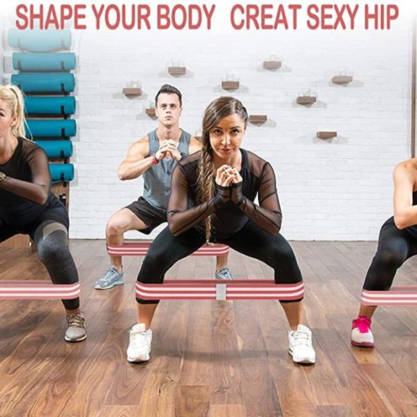 Fabric Cloth 30LB to 60LB Anti Slip Silicone  Exercise Resistance Bands  For Women Butt And Legs Working Out