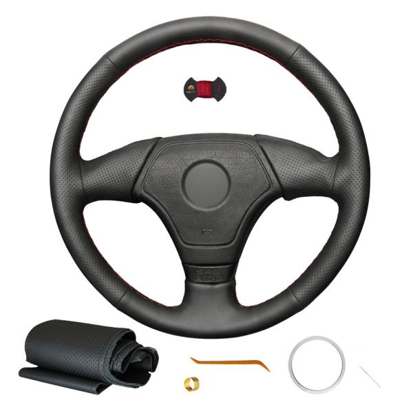 1996-1999 Black Artificial Leather Car Steering Wheel Cover for BMW E36 E46 E39 E31