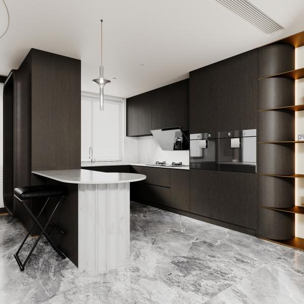 New Style MDF Cupboard Furniture For Customized Kitchen Cabinetry Sets