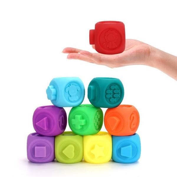 Full Support OEM/ODM PVC Puzzle Toy Animal Number Geometry Cognition Colorful Soft Building Blocks for Early Education