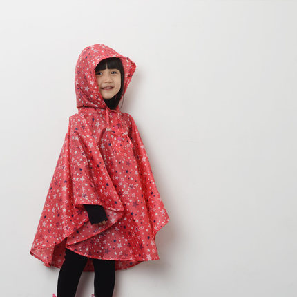 Kindergarten Backpack for Boys and Girls Print Stars Thin Cape Raincoat Polyester