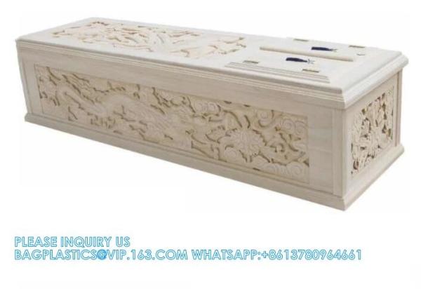 Japan Style Carving Funeral Coffin Solid Wood Coffin With Hand-Carving Good Quality Solid Wood Hand-caved Coffin