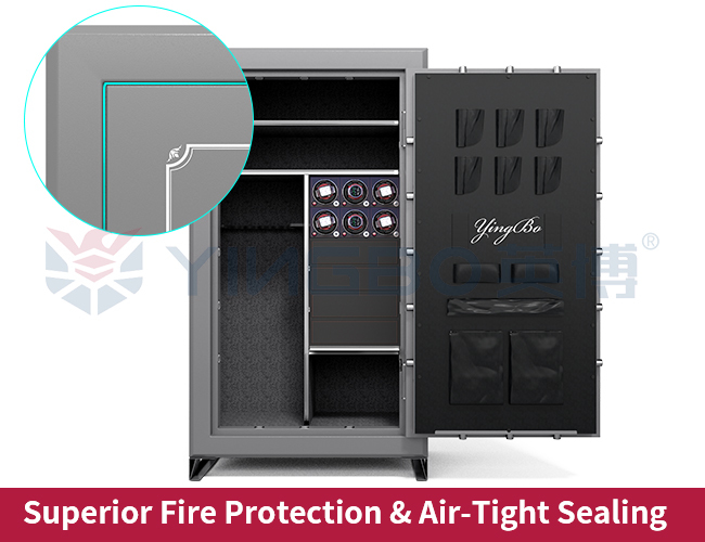 Gun Safe Fireproof Large Capacity Solid Steel Firearm Safe For Home Security With Jewelry Drawer