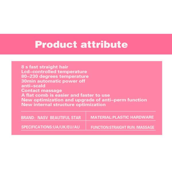 Electric Hair Straightener Brush Home Beauty Machine NASV 100 With Lcd Display