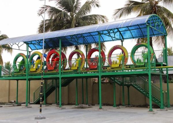 Multi Color UFO Cycle Monorail Ride , Track Car Model Roller Coaster Attractions