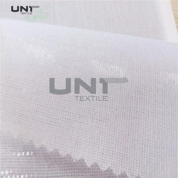 Cotton Cap Woven Fusible Interlining Hard LDPE Glue For Hats