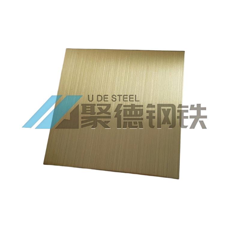 ASTM A240 304 Titanium Gold Brushed Stainless Steel Sheet 0.5–2.0mm No.4 Finish Wholesale Supplier