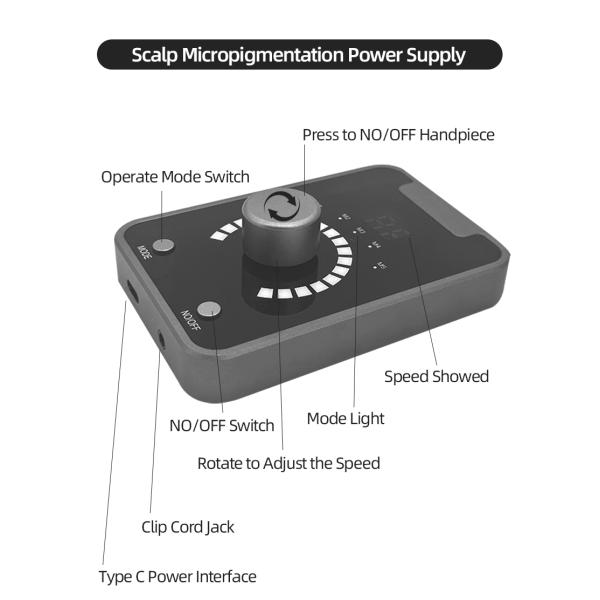 Electric Type SMP Scalp Micropigmentation Device with Permanent Makeup and Swiss Motor Tattoo Machine in Black Blue