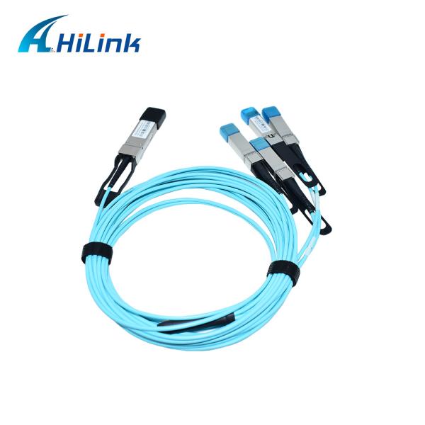100G QSFP28 To 4X25G SFP28 Breakout Active Fiber Optic Cable OM3 3m Length