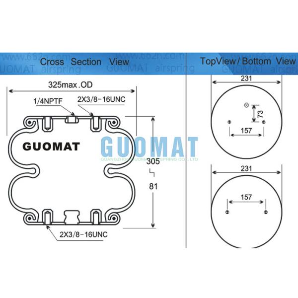 W01-358-7182 Double Convolution Air Actuator Firestone Air Bellow 22 For Industrial Equipment