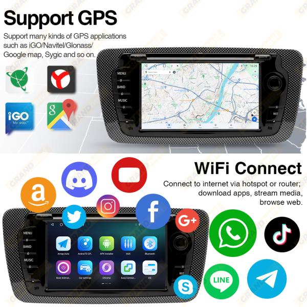 Car Radio Android for Seat Ibiza MK4 6j 2009-2013 Carplay 7inch Multimedia Player Autoaudio Head Unit 2Din Car Stereo Navigation GPS