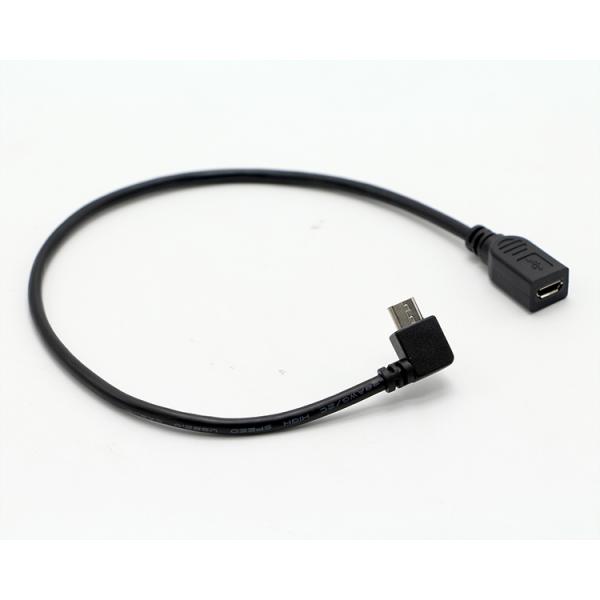 CUSTOM 90 grados ángulo derecho macho a la mujer Micro USB cable
