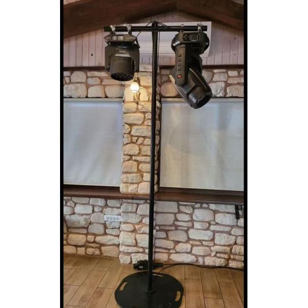 T-Light Stand with 60KG Load-Bearing Capacity Made of Aluminum Alloy and Iron in Black for Stage Lighting