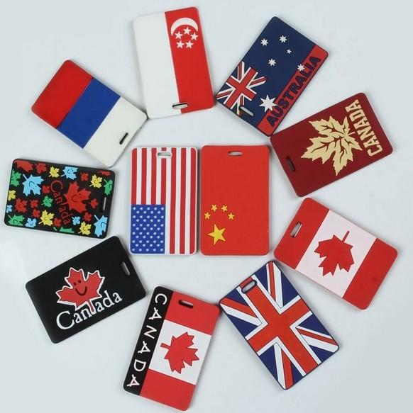 Luggage tag wholesale custom standard size soft baggage tag pvc luggage tag