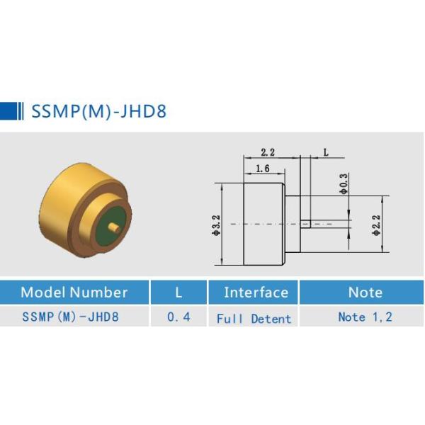 SMPM Coaxial Cable Connectors Hermetic Seal Limited Detent Female Connector