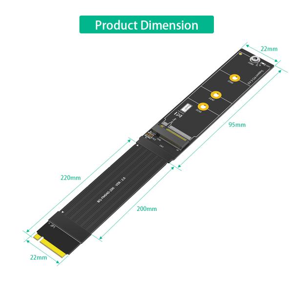 バージョンアップ 180度 NGFF M.2 M-Key NVME SSD拡張ケーブル 3.3V パワー LEDステータスライト