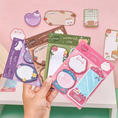 Wholesale Kawaii Panda Animal Sticky Notes Cute Self-Adhesive Memo Pad Colorful Paper Notepad Magnetic Feature for Office Use