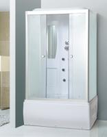Tendas de chuveiro retangulares do vapor com vidro moderado transparente branco