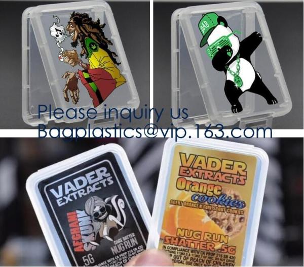 Branded Slim Shatter Container Case Clear With Your Logo, Shatter Wax Packaging, Plastic Square Case