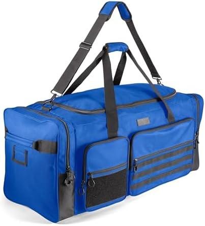 Fitdom 130L 36 Heavy Duty Extra Large Sports Gym Equipment Travel Duffle Bag W/Adjustable Shoulder Strap & 7 Compartmen