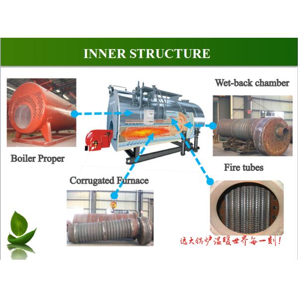 2 Ton / 4 Ton Oil Fired Hot Water Boiler , High Efficient Heat Transfer In Boiler 